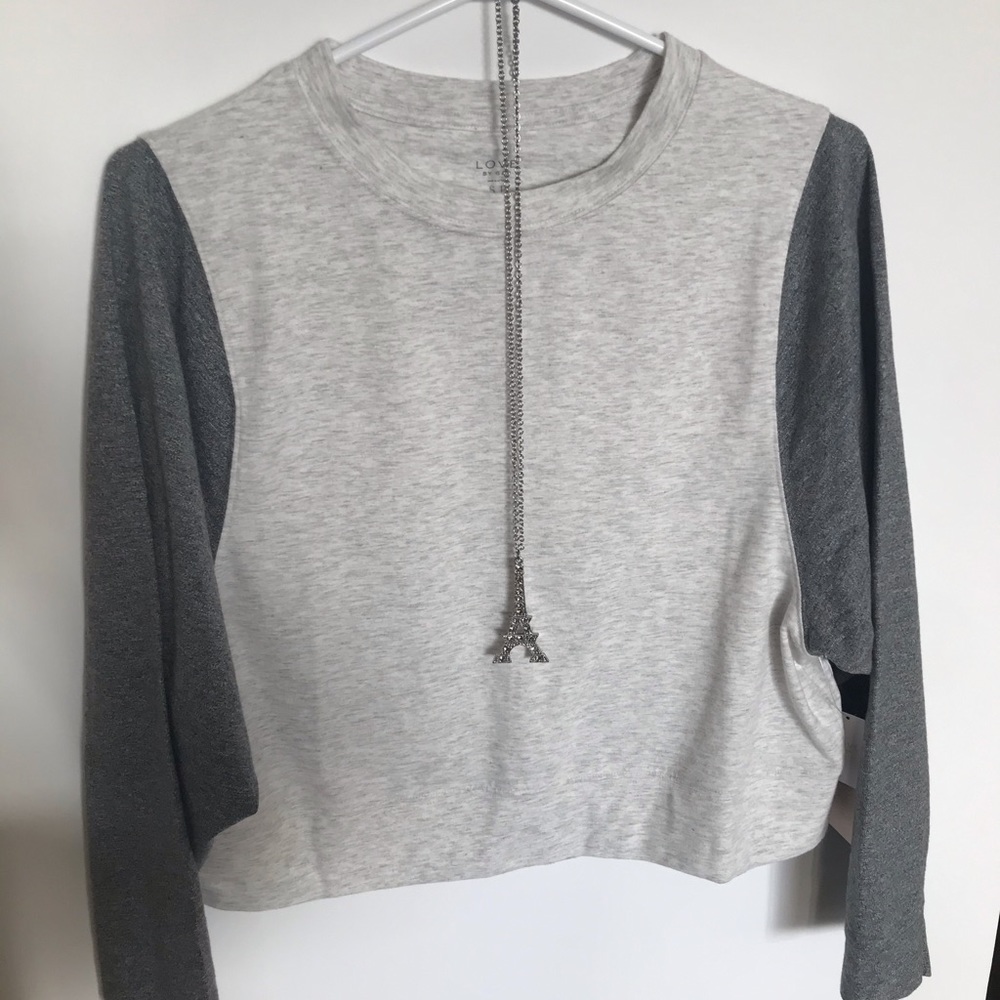 Two colour block solid crop top